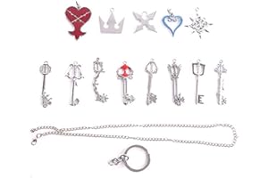 I3C Kingdom Hearts - Conjunto de llavero y collar con colgante de arsenal Color de plata (13unidades)
