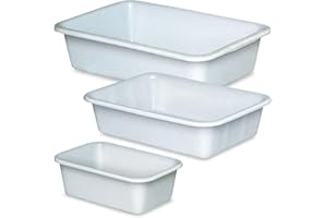 ‎BRB BRB Set mit 3 Kunststoffwannen, lebensmittelecht, 1x12 Liter, 1x25 Liter, 1x40 Liter