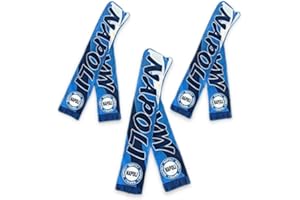 NARAMAKI® Napoli - Diadema de 89 x 8 cm, ideal como banda para el pelo, 3 bandas Napoli + postal de regalo - Gadget de fútbol Napoli