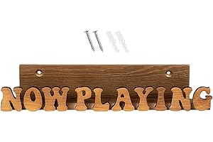 PZURYHG Now Playing – Porte-disques en bois élégant | Support de rangement pour disques vinyles | Support de rangement pour fichiers, collection, album