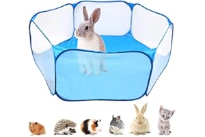 IANULUS Breathable Pet Tent, 4 Feet Foldable Animal Cage Tents, Pet Play Tent, Small Animal Playpen for Hamsters, Guinea Pigs, Hedgehogs, Rabbits, Cats, Dogs (Blue)