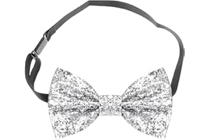 Toumett Sparkly Bow Tie,Bow Ties for Men,Black/Silver/Gold/Red Bow Tie,Glitter Sequin Boys Bow Tie,Adjustable Strap,Bowtie for Men Bachelor Dance Night Party Carnival Christmas Fancy Dress Stage Show