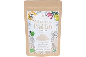 Erbavoglio Polvere di Cuticola (Buccia) di Psillio Bio - Pura al 99%, 200 gr - per il Regolare Funzionamento dell’Intestino