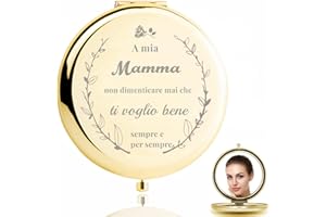 PulangRen Regalo Mamma, Regalo Mamma Compleanno - Ti Voglio Bene Specchio piccolo - Regalo Mamma Natale, Regali Mamma, Festa della Mamma Idee Regalo(Oro)