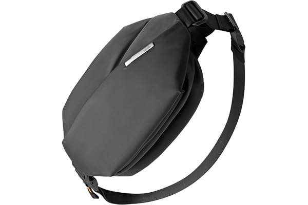 Inateck Sling Bag X, kompakt bröstväska män och kvinnor, vattentät midjeväska, bröstväska, axelväska, crossbody bag för vardagen, resor, vandring, svart, 3L, avslappnad