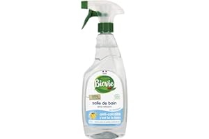 Biovie - Spray nettoyant salle de bain au vinaigre - Nettoyants multi-usages et désodorisant - Ecodétergent - Spray de 750ml