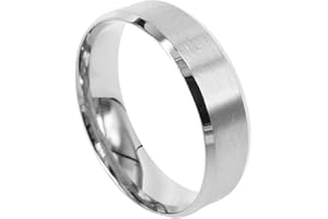 Everstone Men Titanium Ring Silver Matte Wedding Band Anniversary Engagement Ring Valentine Day Gift 7mm