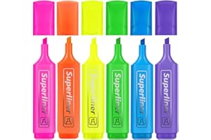 AYESY Highlighter, Pack of 6, Highlighter Assorted Colors, No Bleed, Aesthetic Cute Marker Pens for Journal Planner Notes School Office Supplies