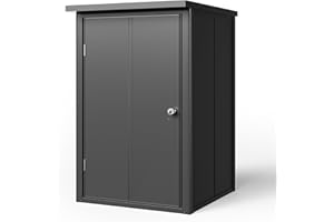 GFP Primeyard Armario Exterior metálicos 84x84x131 cm Caseta de jardín Antracita Incl. Suelo