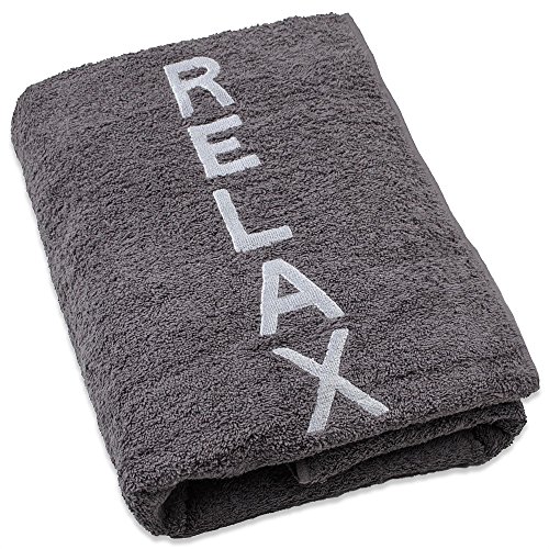 Saunatuch Badetuch Strandlaken 80 x 200 cm New-Well | viele Farben | Baumwolle Frottee, Gewicht ca. 480g/m² | CelinaTex 0002146 anthrazit - 2