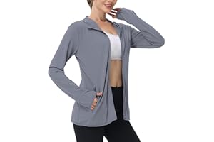 ANHATUIV Women's Hoodies Zip Up Running Jacket Sun Protection Hooded Summer Quick Dry UPF 50+ UV Protection Jacket with Pocket Lightweight Athletic Slim Fit Hoodies Long Sleeve Top Sports Gym Full Zip Shirts