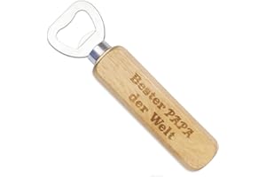 GEBETTER Flaschenöffner Bester Papa der Welt Holzgriff Bier ​Bieröffner Kronkorkenöffner Holz Vater Tragbare Kapselheber Geschenke Öffner Vatertagsgeschenk für Männer Vatertag Geburtstag Weihnachten
