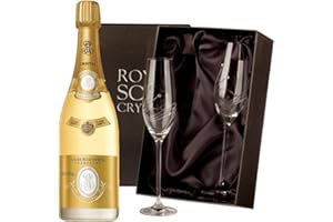 DrinxCom Louis Roederer Cristal Brut Vintage Champagne 75cl with 2 Royal Scot Diamante Flutes