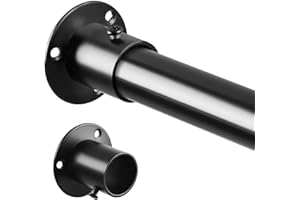 TIEMLET Schrankstange Kleiderstange, 70-103cm Schrank Teleskopstange, Schwarz Ausziehbare Klemmstange zum Klemmen für Schrank und Kleiderschrank (Durchmesser 25mm)