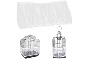 LICHUANUK Cubiertas para jaulas de pájaros, jaula para pájaros, recogesemillas, para jaulas con una circunferencia de 100 – 170 cm, para jaula redonda cuadrada, blanco, M