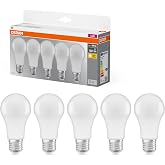Osram LED Lamp Base Bulb Shape A100 13W Matte E27 | LED Base Classic A 100, LED Lamps, White, 60mm Dia, 10000h, Pack of 5