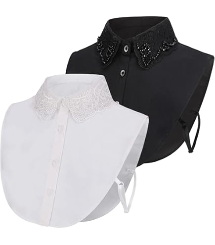 Damen Halbes Hemd Bluse Abnehmbarer Kragen