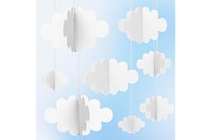 LUMOOM 16 decorazioni da appendere a forma di nuvole 3D, per coperte, nuvole artificiali e ornamenti, decorazione da appendere per cameretta dei bambini, decorazione palcoscenico, baby baby