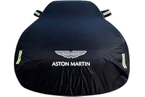 SCMDNOZ Car Cover for Aston Martin DB11 DB12 DB9 DBS DBX Rapide V12 V8 Vantage, Custom Full Car Cover Outdoor with Logo Emblem Sun Rain Snow Hail Protection, Car Accessories,Black