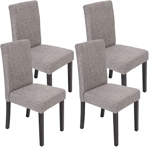 Mendler Set 4X sedie Littau Tessuto per Sala da Pranzo 43x56x90cm Grigio  Piedi Scuri : Amazon.it: Casa e cucina