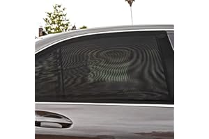 YOSOOO 2 szt. Uniwersalna osłona na boczną szybę samochodu oddychająca siatka osłona przeciwsłoneczna ochrona przed promieniami UV Auto pojazd ciężarówka SUV tylna zasłona okienna składana siatka przeciwsłoneczna