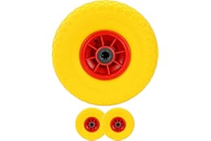 Bond Hardware® 2 x 10" 3.00-4 Yellow Sack Truck Hand Trolley Cart Wheelbarrow Solid Rubber Wheel Tyre Tires 20mm