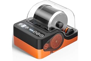 Jofuni Professional Rock Tumbler Machine, Rocks Polishing Machine Kit with Noise Reduction Cover for Kids, Adults & Rock Collector, 3-Speed Motor & 9-Day Timer, Geology Hobby Toy Gift Orange