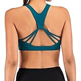 Aonour Women's Sports Bra High Impact Strappy Workout Bra Cross Back Straps Yoga Bra Top