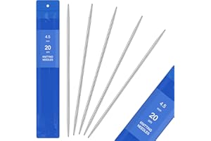 Aeeque 5 pcs 4,5mm Aiguille à Tricoter en Aciers Inoxydable, 20cm Aiguille à Double Pointes, Aiguilles à Chaussettes, 4,5mm Tricot Débutant pour Pull, Layette