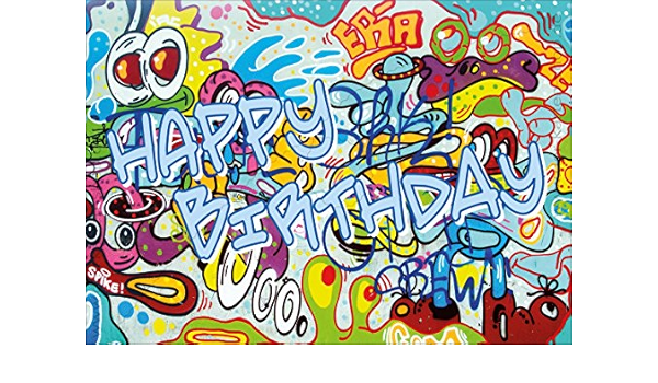 Lot De 3 Cartes Postales A6 Pour Anniversaire Graffiti Happy Birthday Amazon Fr Fournitures De Bureau
