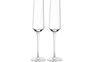 IRONABLE Copas de champán, copas de champán sopladas a mano, aptas para lavavajillas, juego de 210 ml, 2 unidades, flauta/tulipán opcional (Flute)