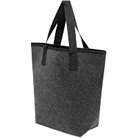 KHI Designer Filztasche Shopper – Grau, 32 Cm Hoch, Robuste Polyester-Einkaufstasche Mit Henkeln