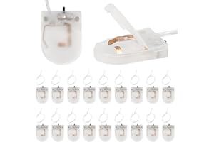 DORHEA 20 Stück CR2032-Batteriehalter, Knopfzellen-Batteriehalter-Gehäuse, CR2032-Batteriehalter, 1 x 3 V CR2032-Knopfzellen-Batteriehalter mit Drahtleitungen – transparent