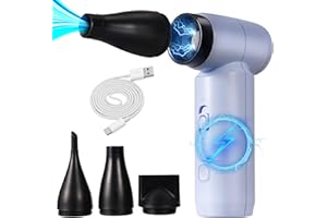 BINGOHIVE Compressed Air Duster, 80000RPM Jet Dryer Blower, Stepless Speed Regulation Portable Electric Air Duster Mini Electric Air Blower,Jet Fan for Car Dry,Keyboard Computer Cleaning,Air Bed,Camping,Outdoor