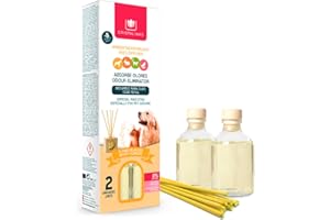 CRISTALINAS Pet Odour Eliminating Reed Diffuser, Reed Diffuser, 2 x 30ml / 8 weeks, 0% alcohol, REFILLS, White Flowers