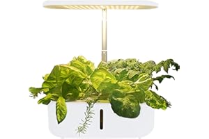 RoseFlower Smart Garden per la Crescita di 10 Piante, Serra Idroponica per Casa, Idroponica Kit Completo con Luce LED per Coltivazione Indoor - Altezza Regolabile 36cm e Timer Automatico - Bianco
