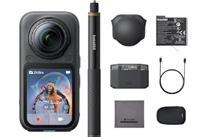 Insta360 X6 Essentials Bundle Black - 8K 360 Camera with 1/1.1'' Sensors | Action Camera, Dual Custom Square 1/1.1" Sensors, Triple AI Chip, Replaceable Lens 2.0, 140 minutes 8K Video