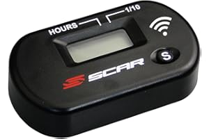 SCAR Compteur d'heures horaire sans fil vibration Moto Cross Enduro Quad Moto Compatible avec YAMAHA KTM HONDA KAWASAKI SUZUKI HUSQVARNA BETA SHERCO GASGAS - Noir
