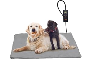 Toozey Tappetino Riscaldante per Cani e Gatti Tappeto Riscaldante per Animali Domestici Elettrico Regolabile Timer e per Temperatura per Cani e Gatti Neonati/Piccoli/Anziani, Grigio - XXL (120 * 70cm)