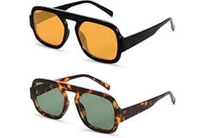Beipegin Gafas de Sol para Hombre y Mujer, Estilo Vintage Cuadradas con Protección UV400 para Conducir al Aire Libre