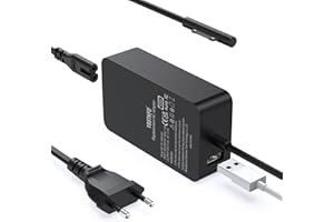 YSSTKFD 65W Surface Ladekabel für Microsoft Ladegerät Netzteil für Surface Pro 11/X/10/9/8/7/ 7+/6/5/4/3, Surface Laptop 7/6/5/4/3/2, Surface Go 4/3/2/1, Surface Book 3/2/1, Model 1706 1796 1800 mit USB-Port