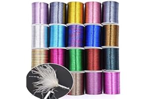 Phad Fishing 20 Bobinas Differents Colores de Línea con Brillo para fabricar los Mosca de Pesca Material Pesca con Mosca