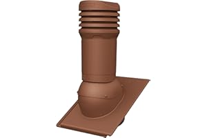 PAROTEC Camino di ventilazione DN125 per Braas Tegalit Protegon Tegole - camino da tetto (RAL 8004 – Rosso mattonello)