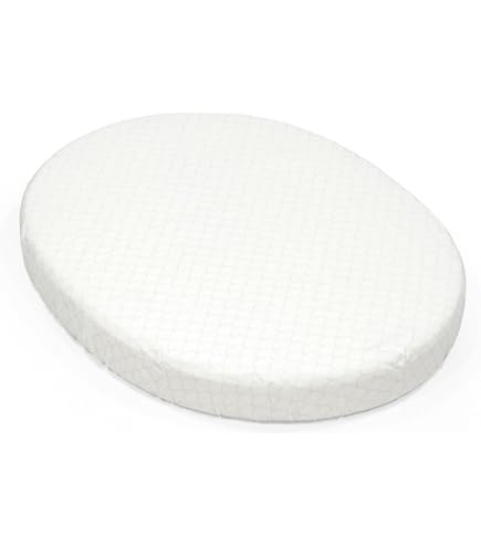 Drap-housse Stokke Sleepi V3 - Blanc - 100% Coton Percale - Pour Lit Bébé Ovale - Lavable