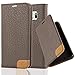 Produktbild Cadorabo Hülle für Samsung Galaxy S6 Edge - Hülle in ERD BRAUN – Handyhülle mit Standfunktion, Kartenfach und Textil-Patch - Case Cover Schutzhülle Etui Tasche Book Klapp Style