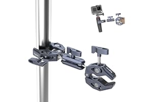 SMALLRIG Super Clamp con Clamps Fobles en Forma de Cangrejo, Clamp de Cámara Doble, Adaptador de Cabeza de Bola Doble de Brazo Mágico para Cámara de Acción, Trípode, Paraguas- 4103