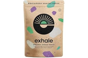 EXHALE Organic FINE Ground Coffee - NEW LARGE 450G PACK - Single Origin and 100% Arabica Beans. For Moka, AeroPress and Drip - Medium Roast