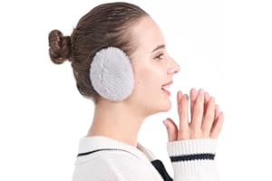 Faxianther Bandless Ear Muffs Fleece Thick Winter Strapless Earmuffs Soft Faux Fur Earbags Windproof Cold Weather Bandless Ear Warmers Covers for Men Women Outdoor Running Walking Jogging Ski Cycling