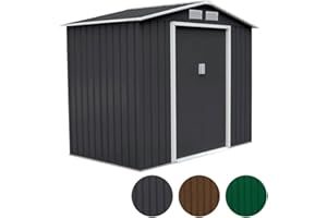 XXL Métal Appareil Maison 277 x 191 x 192 cm Abris jardin Abri de jardin Selle toit 277x191x192cm gris