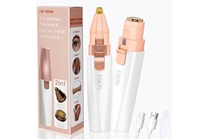 EBION Facial Hair Remover for Women,Eyebrow Trimmer & Face Shavers for Facial Hair Women 2 in 1,Rechargeable Electric Eyebrow Razor Lady Shavers for Face,Body,Lips,Beard,Arms